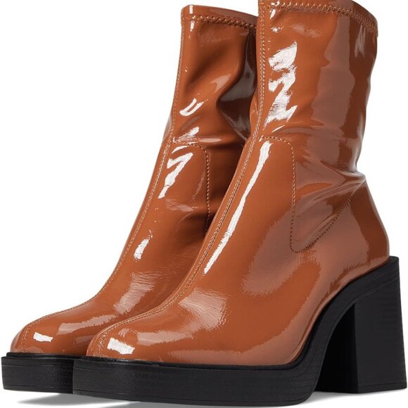 NEW KENNETH COLE NEW YORK Amber Heel Booties rust for women 462tn - Picture 7 of 12